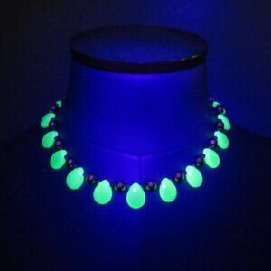 Czech Uranium drop and copper necklace